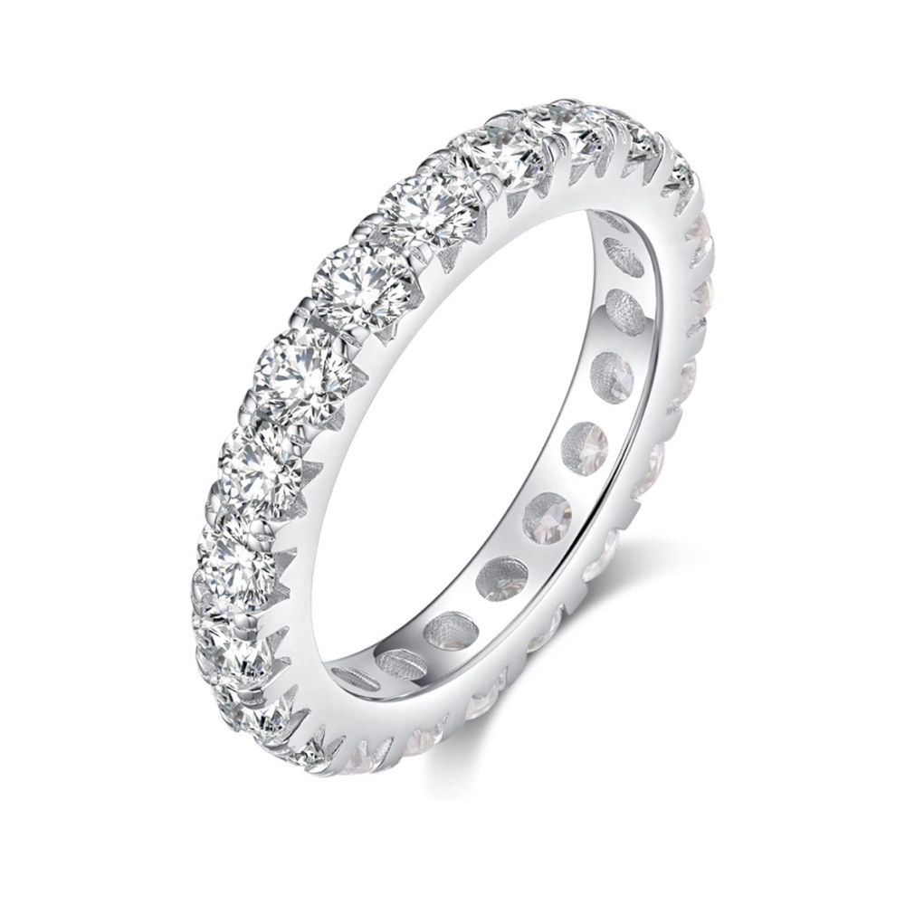 A46. 💎 SecreTalk 2.2ct Moissanite Engagement Promise Ring Wedding - Size 5.5